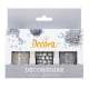 Decorazioni in zucchero perle/bastoncini argento - set 3 confezioni Decora