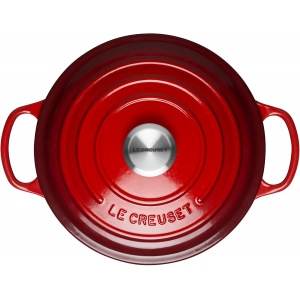 Cocotte rotonda Ø24cm in ghisa vetrificata c/coperchio rosso Evolution Le Creuset