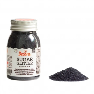Zucchero glitterato nero 100 gr Decora