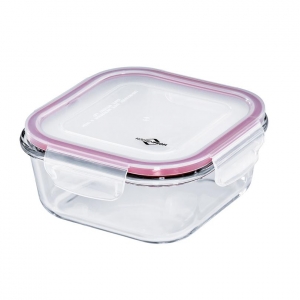 Lunchbox contenitore quadrato in vetro/resina M 16x16cm 800ml Kuchenprofi