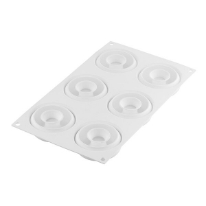 DONUTS GOURMAND 80 Stampo in silicone 6 impronte Ø7,2cm H2,7cm Silikomart