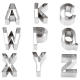 Tagliabiscotti lettere alfabeto A-Z in acciaio inox - set 26 pz Paderno