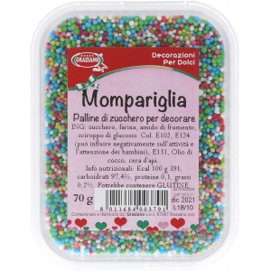 Mompariglia palline di zucchero multicolore 70gr Graziano