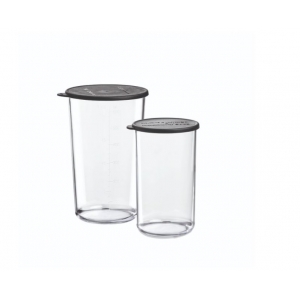 Bicchieri graduati in vetro con coperchio - set 2 pz 400ml/600ml Bamix