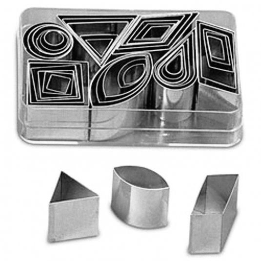 Tagliabiscotti forme geometriche in acciaio inox - Conf da 42 pz