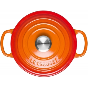 Evolution Cocotte rotonda 18cm in ghisa vetrificata c/coperchio arancio Le Creuset