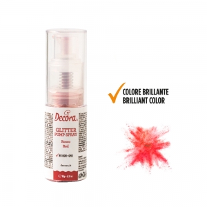 GLITTER PUMP Spray colorante glitterato rosso 10gr (No E171) Decora