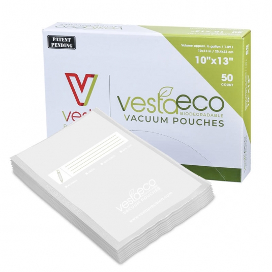 Confezione di 50 sacchetti biodegradabili per sottovuoto 25x33cm Vesta