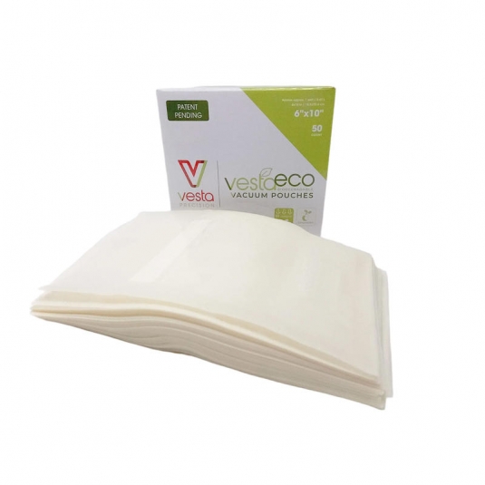 Confezione di 50 sacchetti groffati biodegradabili per sottovuoto 15x25cm Vesta