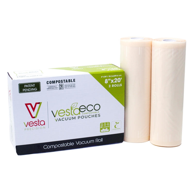 Confezione di 2 rotoli groffati biodegradabili per sottovuoto 20x609cm  Vesta - Peroni snc