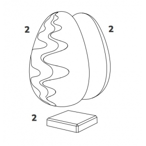 UOVO SENNA KT173 Stampo termoformato per cioccolato Kit 2 Uova di Pasqua 450gr Pavoni