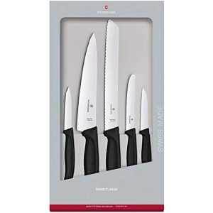 Set di 5 coltelli da cucina manico nero Swiss Classic V-6.7133.5G Victorinox