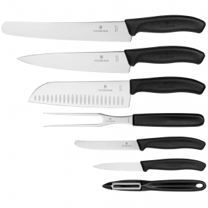 Set di 7 coltelli da cucina manico nero Swiss Classic Victorinox