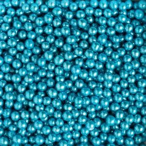 Perle di zucchero azzurro metallizzato Ø5mm 100gr Decora