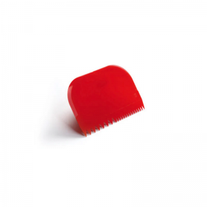 RA5RS Raschietto Spatola dentata 14,5×9,9cm in plastica rossa Pavoni